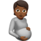 Pregnant Person- Medium-Dark Skin Tone emoji on Apple